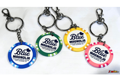 pokerchips.com DIY keychains Blue Magnolia Poker Key Chains 