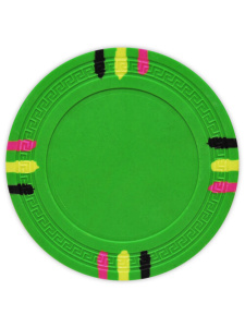 Green - 12 Stripe Clay Poker Chips