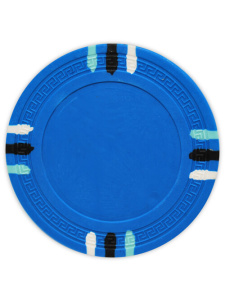 Light Blue - 12 Stripe Clay Poker Chips