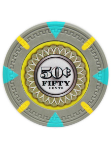 50¢ Gray - The Mint Clay Poker Chips