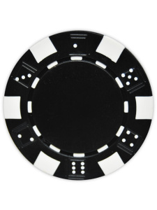 Black - Striped Dice Clay Poker Chips