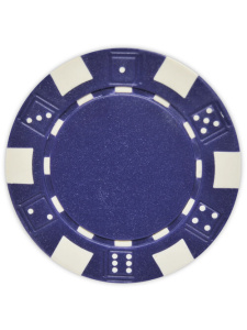 Blue - Striped Dice Clay Poker Chips