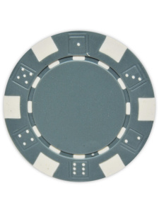 Gray - Striped Dice Clay Poker Chips