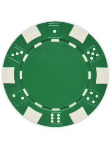 Green - Striped Dice Clay Poker Chips