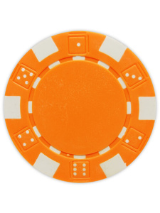Orange - Striped Dice Clay Poker Chips