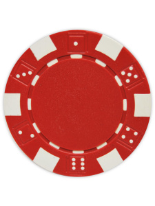 Red - Striped Dice Clay Poker Chips