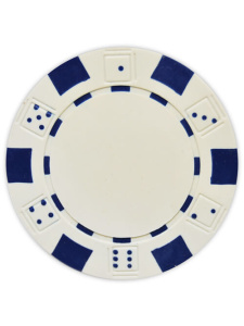White - Striped Dice Clay Poker Chips