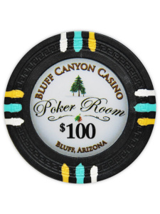 $100 Black - Bluff Canyon Clay Poker Chips