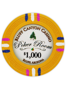 $1000 Yellow - Bluff Canyond Clay Poker Chips