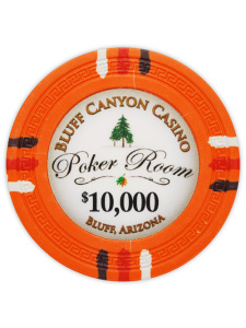 $10000 Orange - Bluff Canyon Clay Poker Chips
