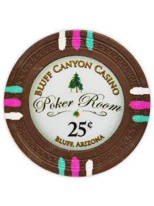 25¢ Brown - Bluff Canyon Clay Poker Chips