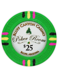 $25 Green - Bluff Canyon Clay Poker Chips