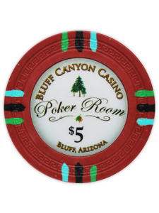 $5 Red - Bluff Canyon Clay Poker Chips