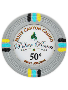 50¢ Gray - Bluff Canyon Clay Poker Chips