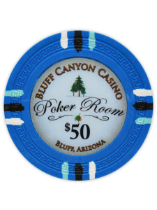 $50 Light Blue - Bluff Canyon Clay Poker Chips