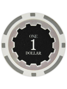 $1 Gray - Eclipse Clay Poker Chips