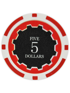 $5 Red - Eclipse Clay Poker Chips