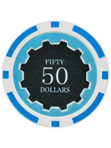 $50 Light Blue - Eclipse Clay Poker Chips