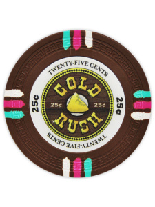 25¢ Brown - Gold Rush Clay Poker Chips