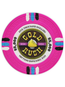 $5000 Pink - Gold Rush Clay Poker Chips