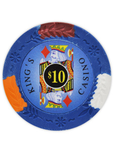 $10 Blue - King's Casino Clay Poker Chips