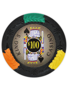 $100 Black - King's Casino Clay Poker Chips
