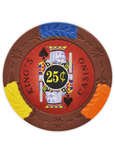 25¢ Brown - King's Casino Clay Poker Chips
