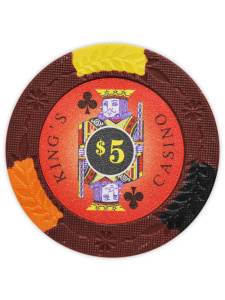 $5 Red - King's Casino Clay Poker Chips