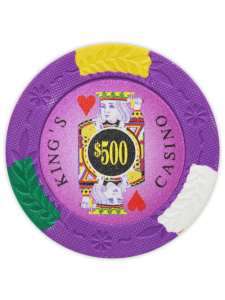 $500 Purple - King's Casino Clay Poker Chips