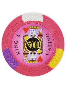 $5000 Pink - King's Casino Clay Poker Chips