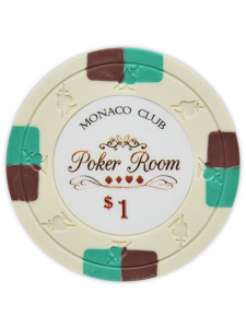$1 Ivory - Monaco Club Clay Poker Chips