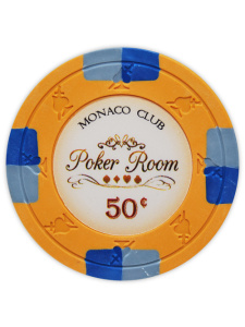 50¢ Orange - Monaco Club Clay Poker Chips