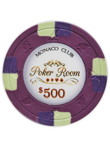 $500 Purple - Monaco Club Clay Poker Chips