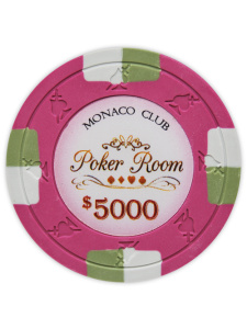 $5000 Pink - Monaco Club Clay Poker Chips