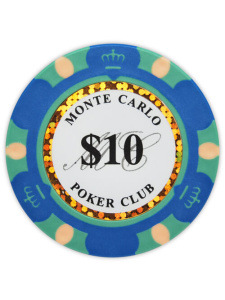 $10 Blue - Monte Carlo Clay Poker Chips