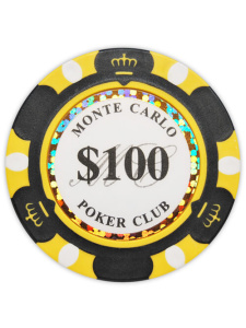 $100 Black - Monte Carlo Clay Poker Chips