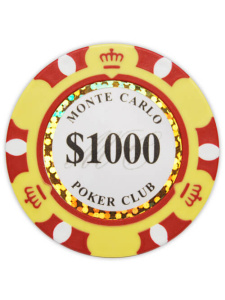 $1000 Yellow - Monte Carlo Clay Poker Chips
