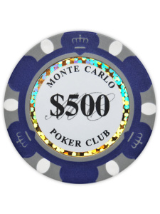 $500 Dark Blue - Monte Carlo Clay Poker Chips