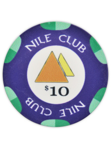 $10 Dark Blue - Nile Club Ceramic Poker Chips