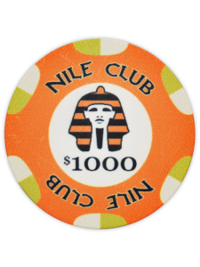 $1000 Orange - Nile Club Ceramic Poker Chip