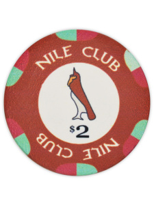 $2 Dark Red - Nile Club Ceramic Poker Chips