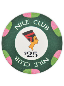 $25 Green - Nile Club Ceramic Poker Chips