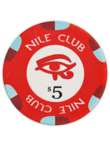 $5 Red - Nile Club Ceramic Poker Chips
