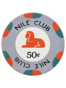 50¢ Gray - Nile Club Ceramic Poker Chips