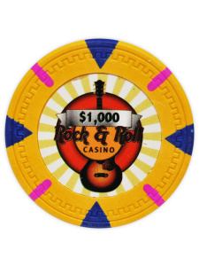 $1000 Orange - Rock & Roll Clay Poker Chips