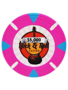 $5000 Pink - Rock & Roll Clay Poker Chips