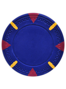 Blue - Triangle & Stick Clay Poker Chips