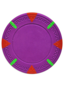 Purple - Triangle & Stick Clay Poker Chips