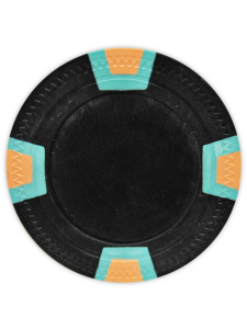 Black - Double Trapezoid Clay Poker Chips