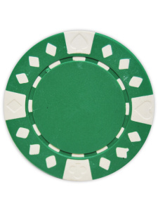 Green - Diamond Suited Clay Poker Chips
